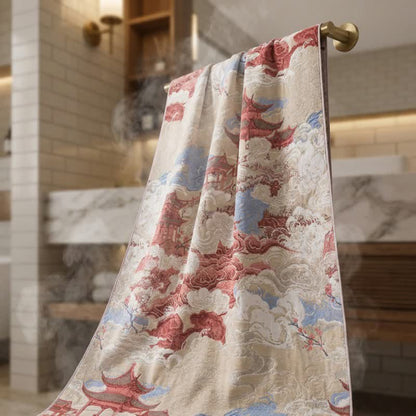 Asciugamano da bagno in cotone con motivo orientale Cloud & Pavilion - image 2