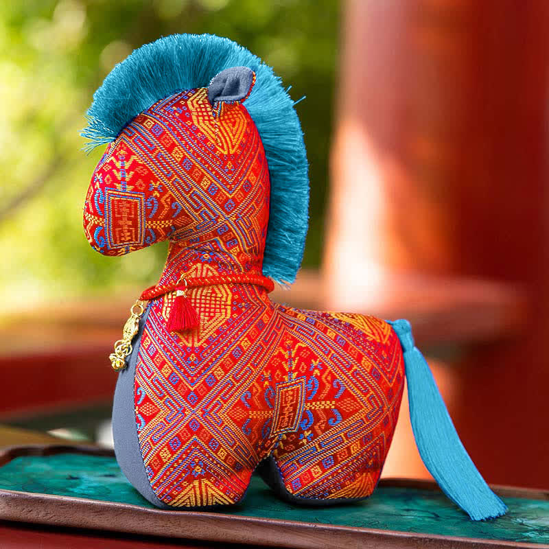 Peluche cavallo artigianale in stile Heritage - Rosso - 2 pezzi - 30cm - image 8