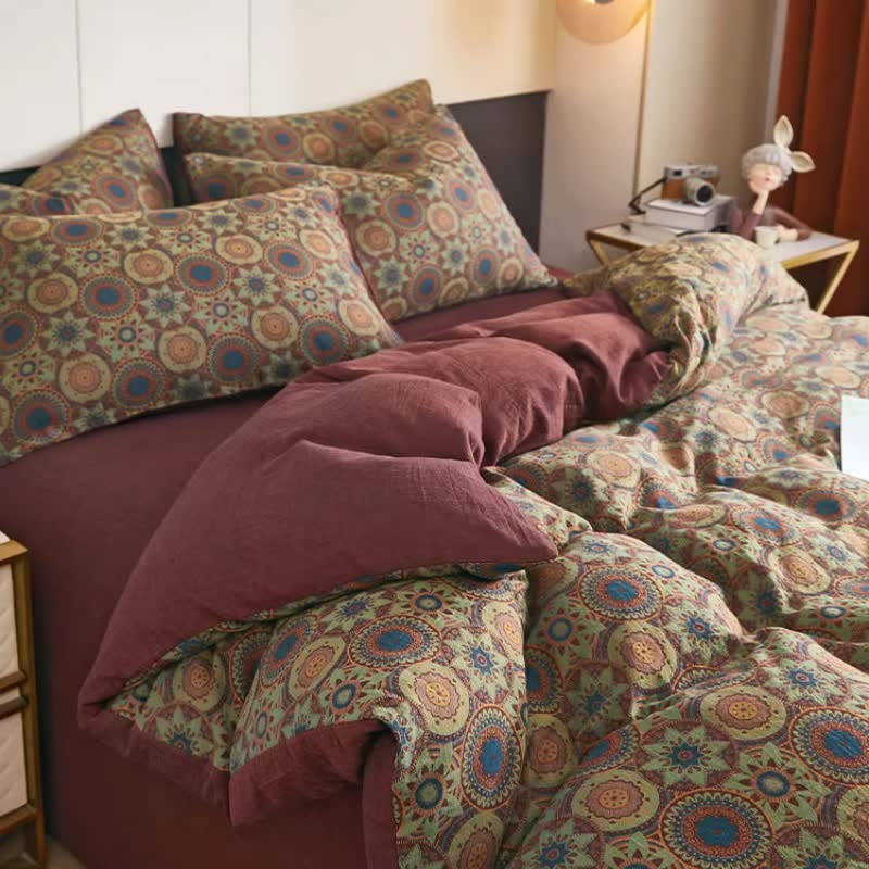 Biancheria da letto in cotone jacquard con medaglione vintage - image 2
