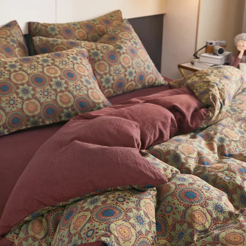 Biancheria da letto in cotone jacquard con medaglione vintage - image 3