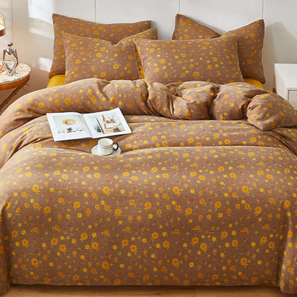 Biancheria da letto in doppia garza di cotone con margherite gialle - image 1