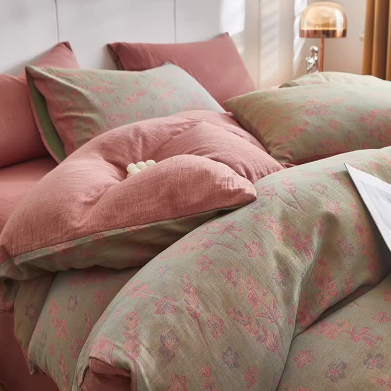 Biancheria da letto in doppia garza di cotone lavanda e floreale - image 7