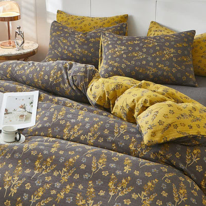 Biancheria da letto in doppia garza di cotone lavanda e floreale - image 2