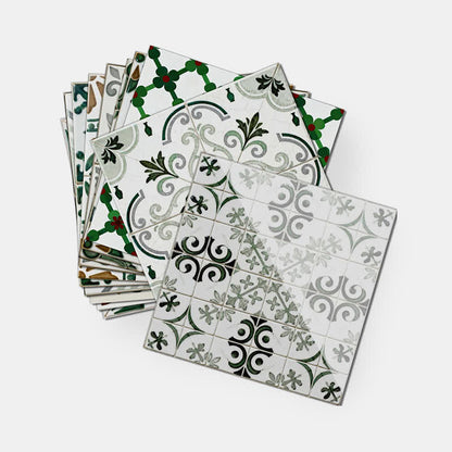 Adesivo da parete verde e bianco staccabile e attaccabile (24 pezzi) - image 9