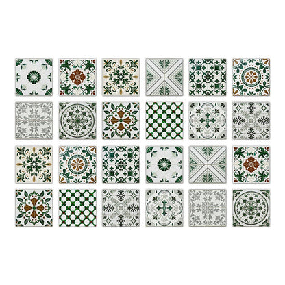 Adesivo da parete verde e bianco staccabile e attaccabile (24 pezzi) - 20cm x 20cm - image 8