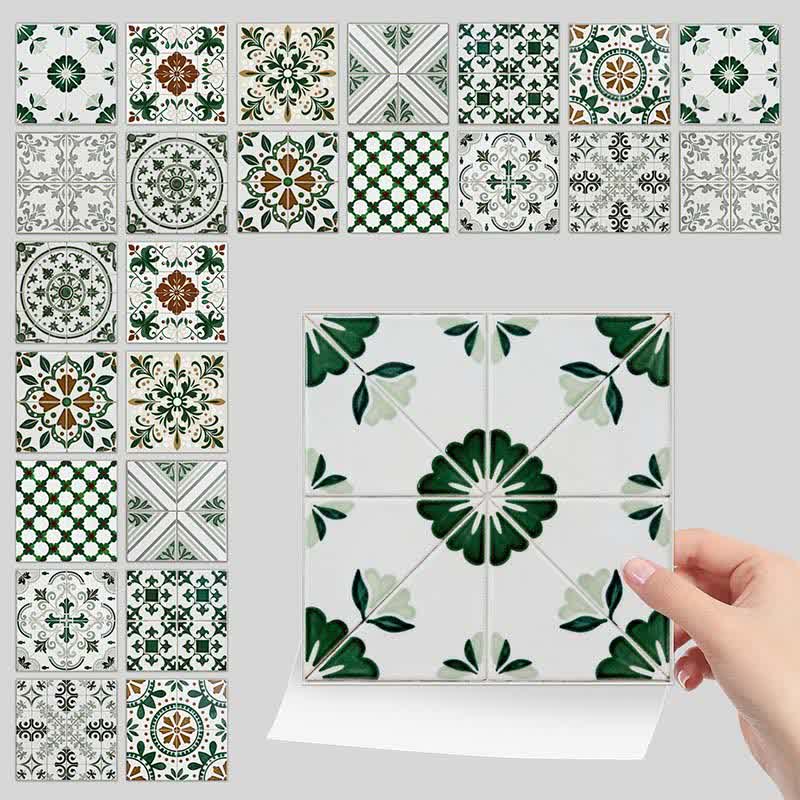 Adesivo da parete verde e bianco staccabile e attaccabile (24 pezzi) - image 7