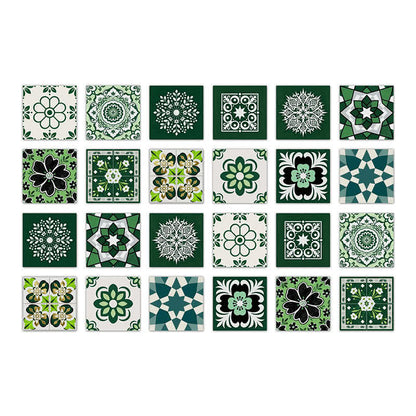 Adesivo murale retrò floreale staccabile e attaccabile (24 pezzi) - 20cm x 20cm - image 7