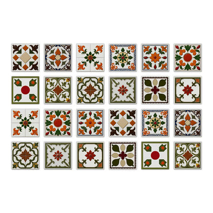 Adesivo murale arancione e verde staccabile e attaccabile (24 pezzi) - 20cm x 20cm - image 8