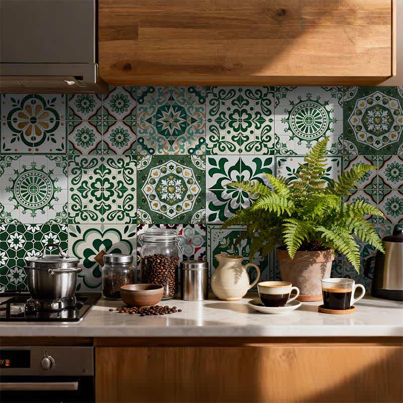 Adesivo da parete Boho Green staccabile e attaccabile (24 pezzi) - image 1