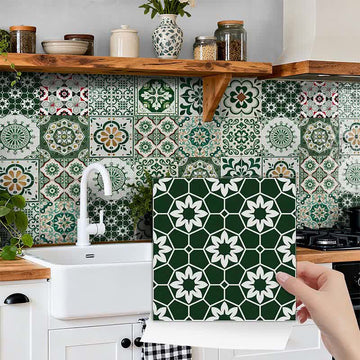 Adesivo da parete Boho Green staccabile e attaccabile (24 pezzi) - image 0