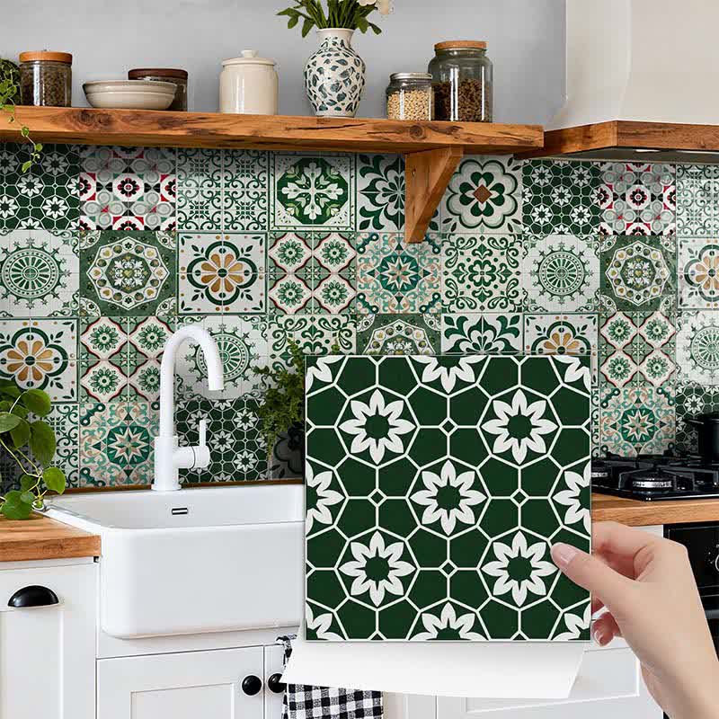 Adesivo da parete Boho Green staccabile e attaccabile (24 pezzi) - image 0