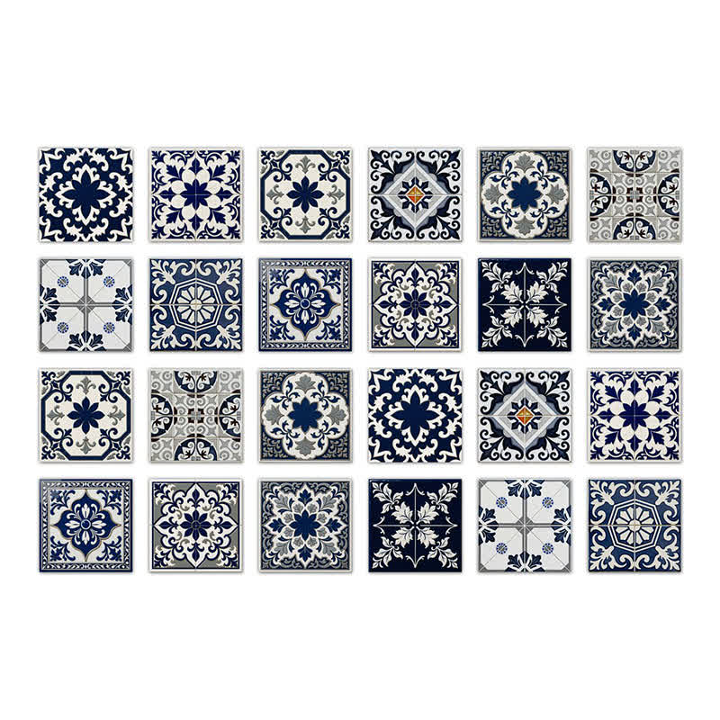 Adesivo da parete retrò blu staccabile e attaccabile (24 pezzi) - 20cm x 20cm - image 8