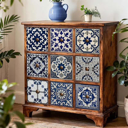 Adesivo da parete retrò blu staccabile e attaccabile (24 pezzi) - image 5
