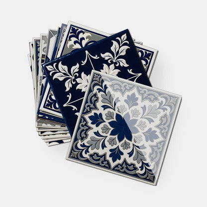 Adesivo da parete retrò blu staccabile e attaccabile (24 pezzi) - image 11
