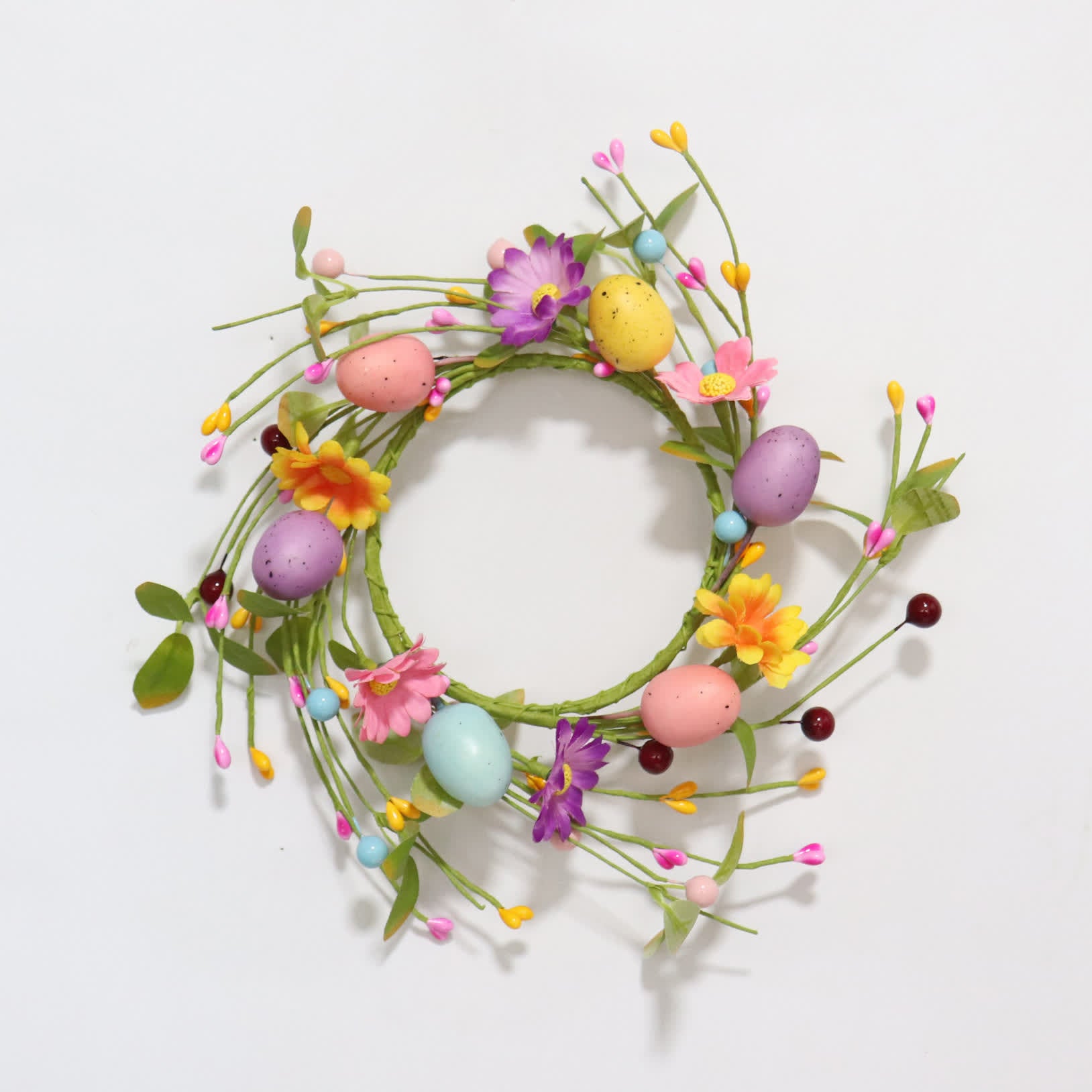 Anello con candela a forma di ghirlanda di fiori finti a forma di uovo di Pasqua - image 6