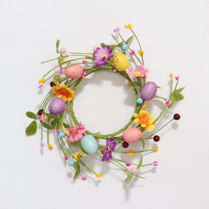 Anello con candela a forma di ghirlanda di fiori finti a forma di uovo di Pasqua - image 6