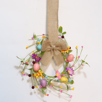 Anello con candela a forma di ghirlanda di fiori finti a forma di uovo di Pasqua - image 5