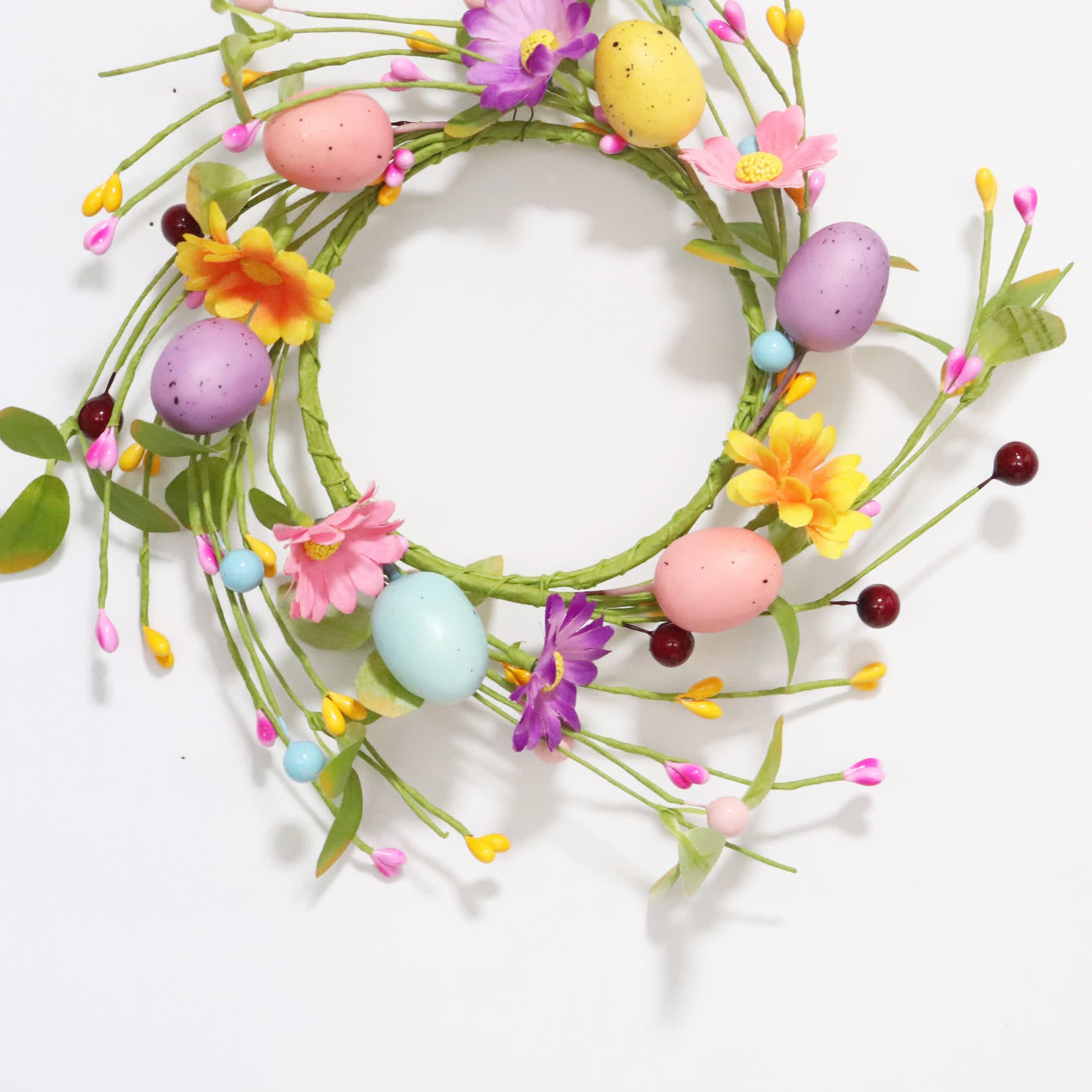 Anello con candela a forma di ghirlanda di fiori finti a forma di uovo di Pasqua - image 7