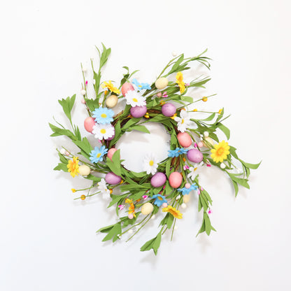 Corona di candele a forma di uovo di Pasqua con fiori di campo - image 5