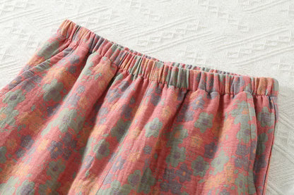 Pantaloni da jogging in garza di cotone floreale - image 1