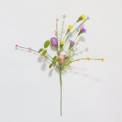 Ramo di uova di Pasqua con foglie verdi e fiori - 20 pezzi - 14" - image 5