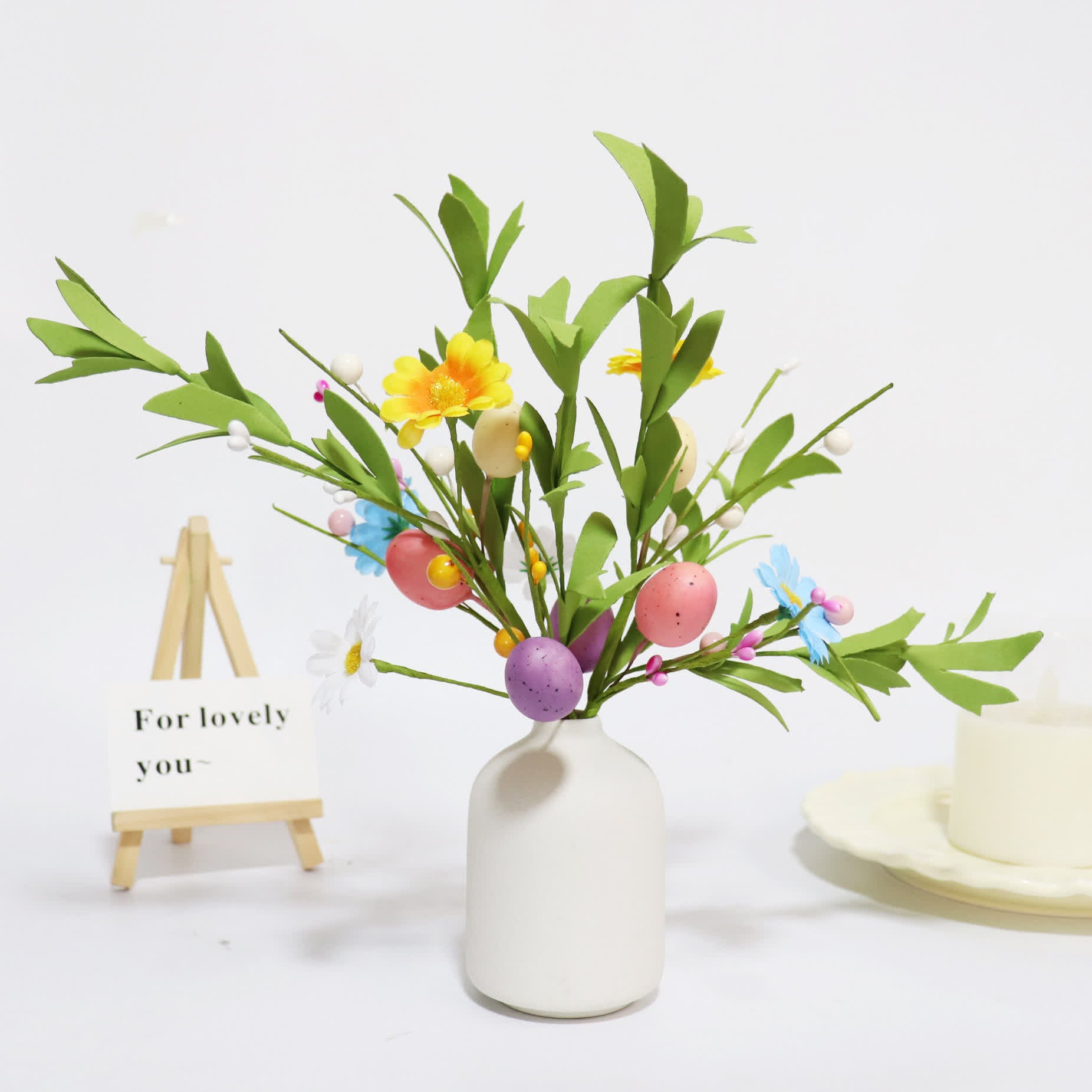 Stelo floreale artificiale primaverile per decorazione pasquale - image 1