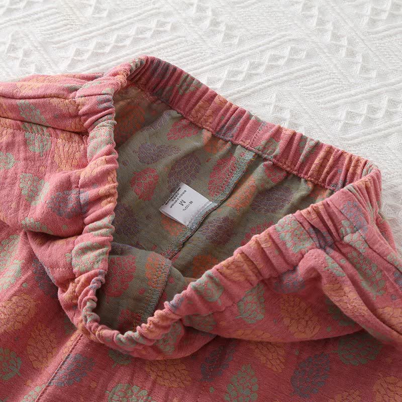Pantaloni da jogging in garza di cotone a foglia - image 1
