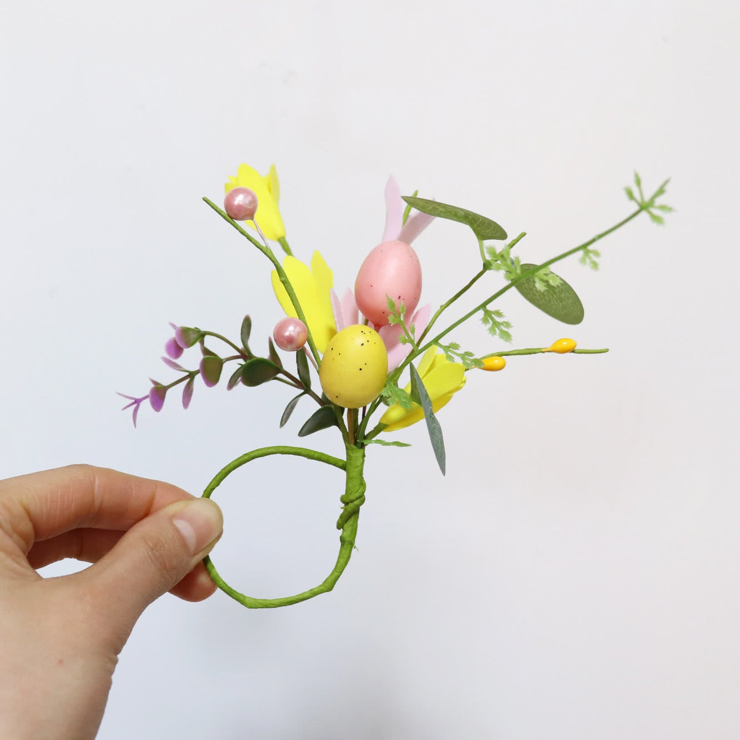 Set di anelli per tovaglioli con uova di Pasqua e forsizia primaverile - 20 pezzi - 18cm - image 7