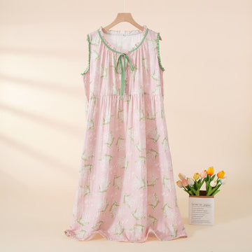 Camicia da notte senza maniche in garza di cotone Baby's Breath - Rosa - XL - image 0