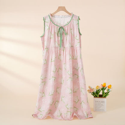 Camicia da notte senza maniche in garza di cotone Baby's Breath - Rosa - XL - image 0