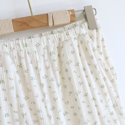 Pigiama in jacquard di cotone con motivo floreale pastorale - image 21