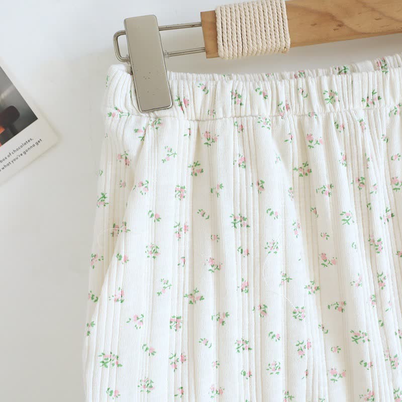 Pigiama in jacquard di cotone con motivo floreale pastorale - image 22