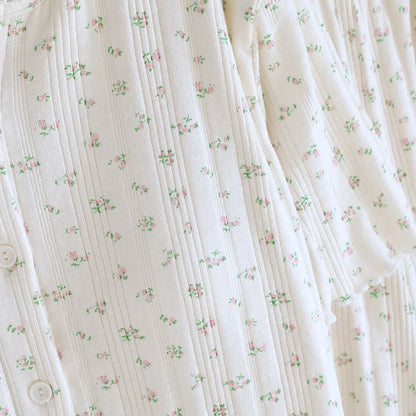 Pigiama in jacquard di cotone con motivo floreale pastorale - image 24