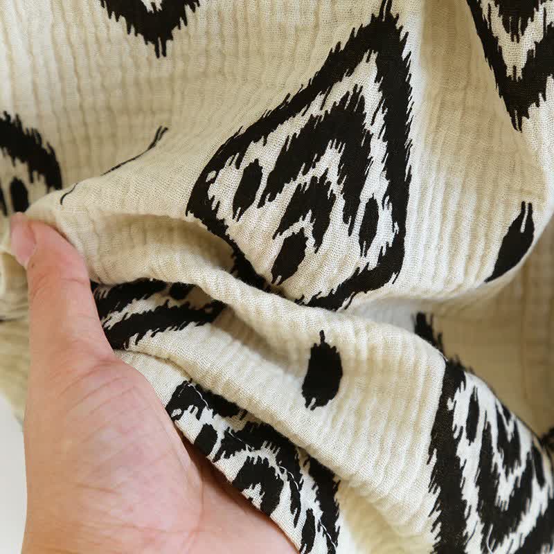 Set pigiama boho in garza di cotone con maniche a volant - image 7