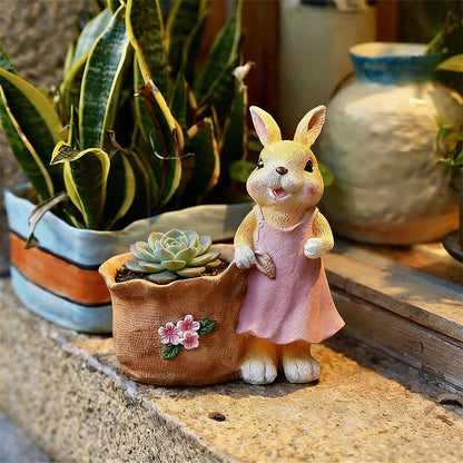 Vaso per piante grasse in resina Bunny Garden - image 2