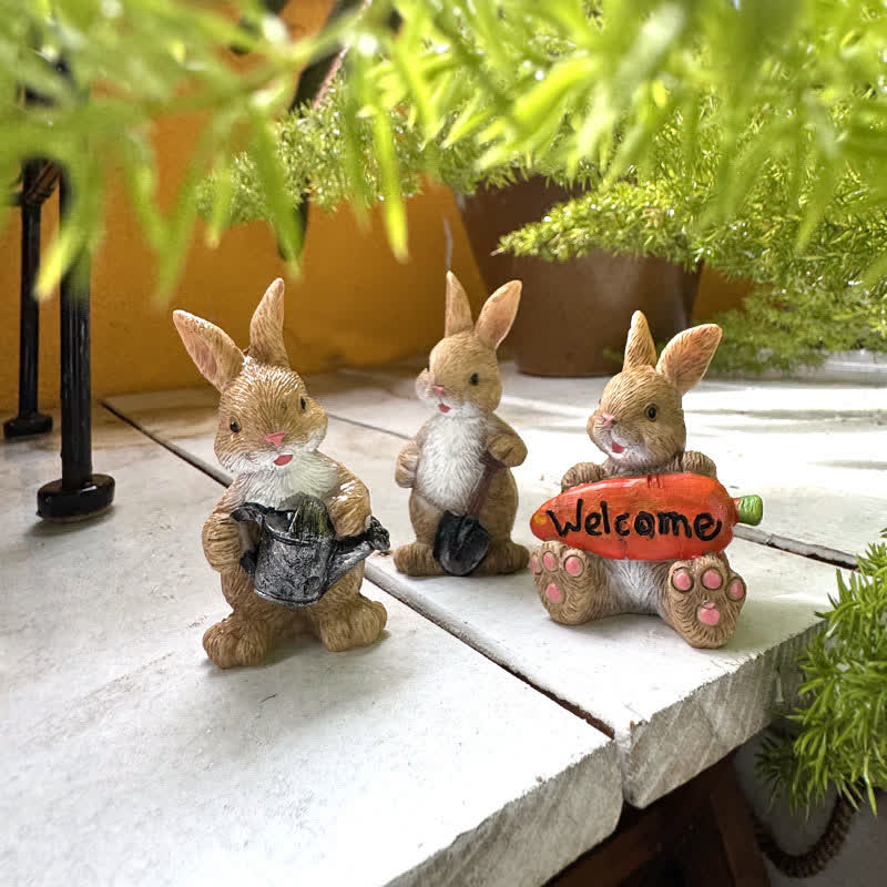 3 miniature di coniglietti da giardinaggio - image 1