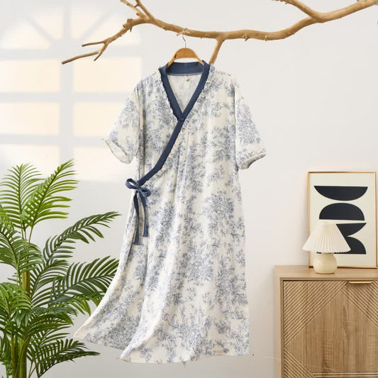 Camicia da notte imbottita in stile country con cravatta e tasca - 2XL - image 0