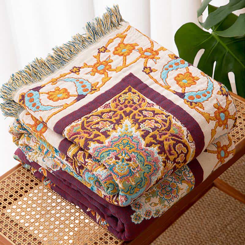 Coperta in cotone con nappe etniche retrò - image 2