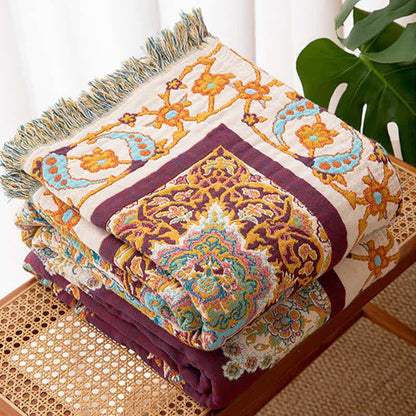 Coperta in cotone con nappe etniche retrò - image 2