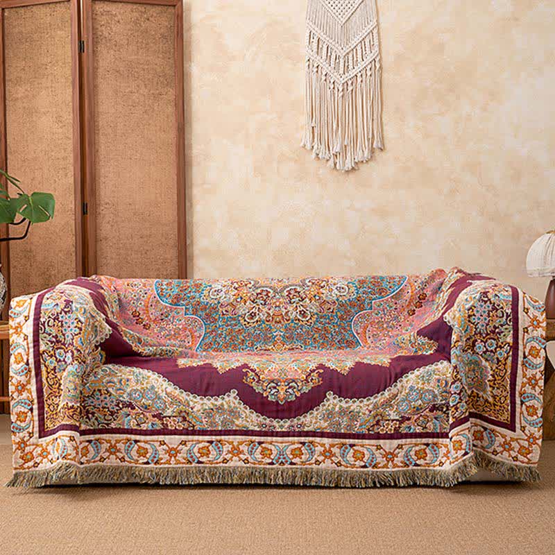 Coperta in cotone con nappe etniche retrò - image 1