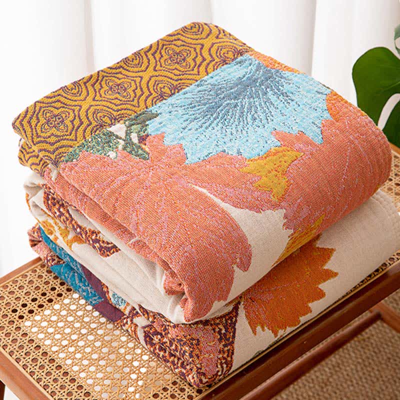 Coperta in cotone floreale in stile retrò - image 1