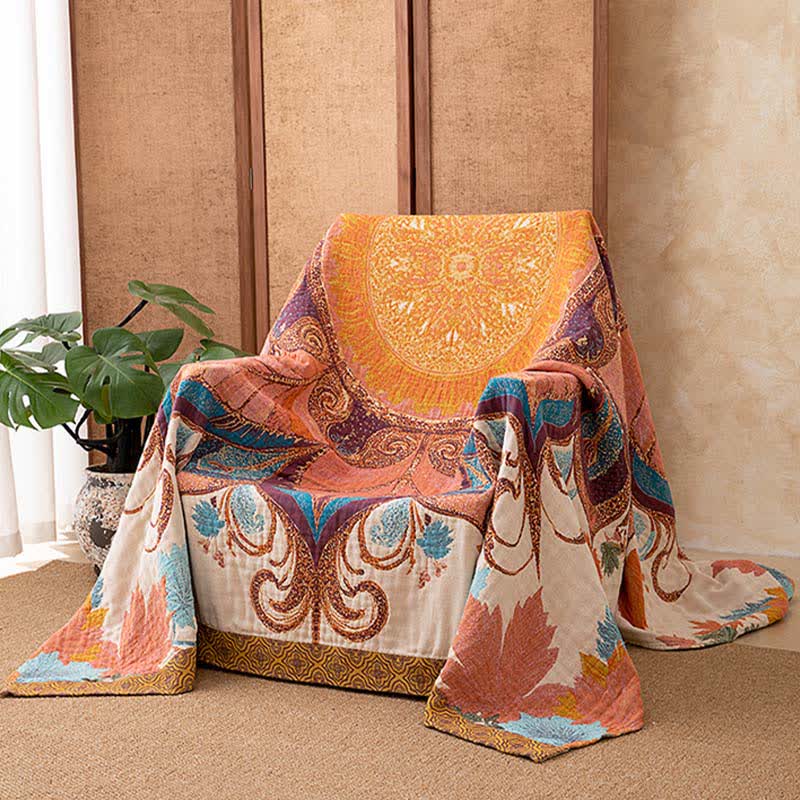 Coperta in cotone floreale in stile retrò - 230cm x 250cm - image 0