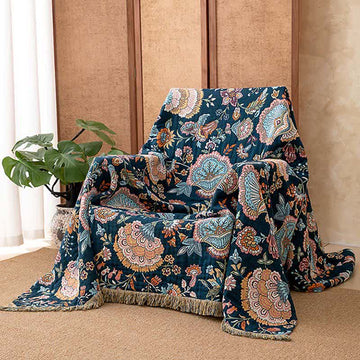 Coperta in cotone con nappe floreali Boho - 230cm x 250cm - image 0