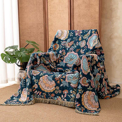Coperta in cotone con nappe floreali Boho - 230cm x 250cm - image 0