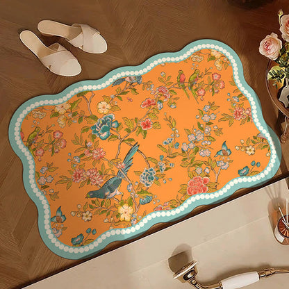 Tappetino da bagno con motivo floreale orientale e diatomea - image 1