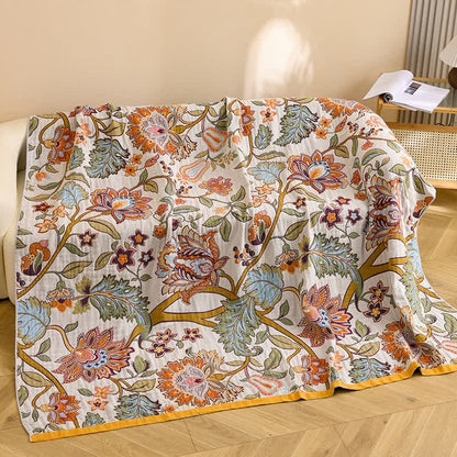 Coperta trapuntata in puro cotone con motivo floreale retrò - image 4