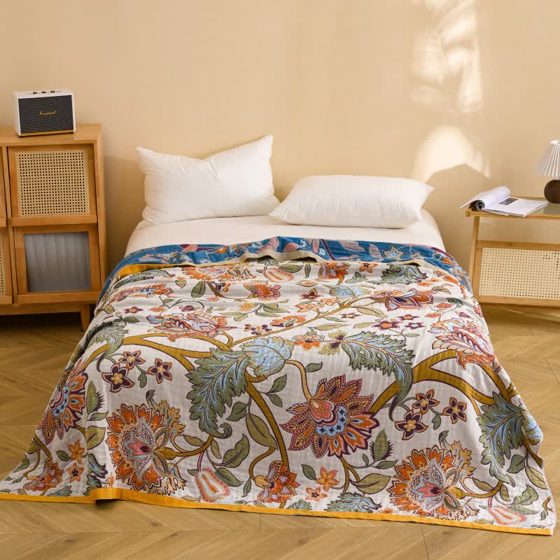 Coperta trapuntata in puro cotone con motivo floreale retrò - Matrimoniale Grande - image 0