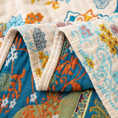 Coperta trapuntata in cotone con nappe in stile vintage - image 5
