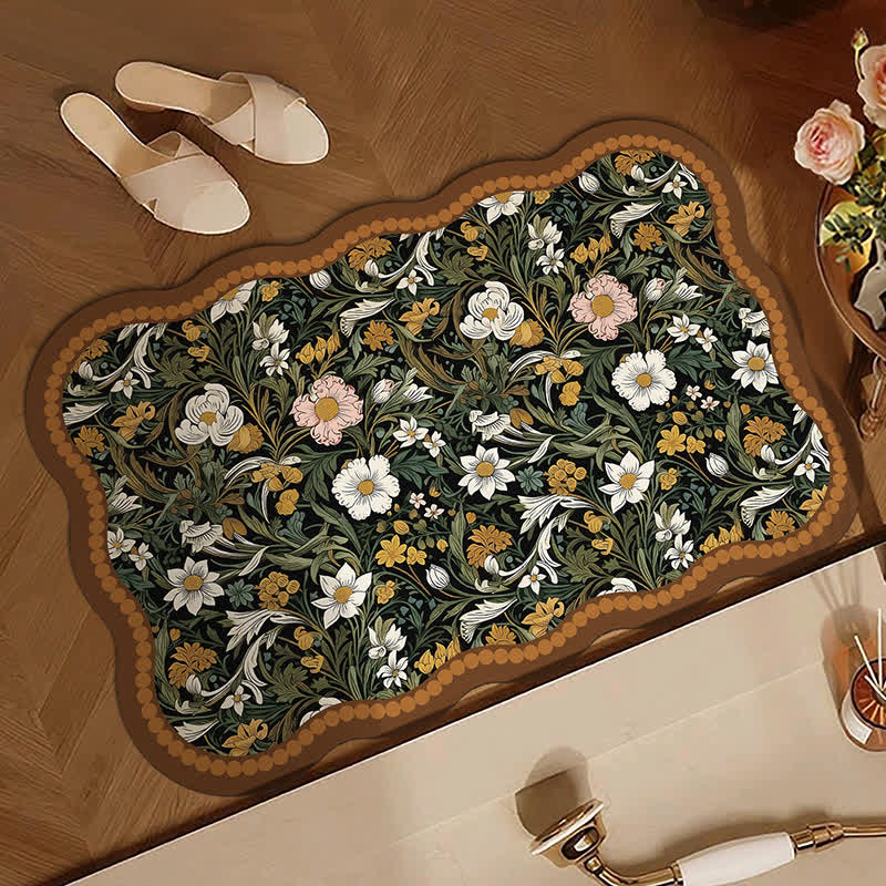 Tappetino da bagno in fango diatomeico floreale ispirato all'arte - image 1