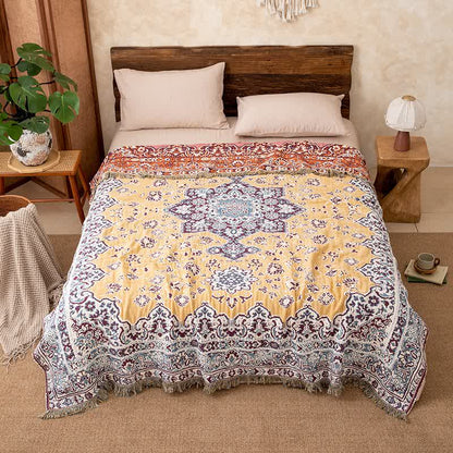 Coperta con nappe in cotone floreale vintage - image 4
